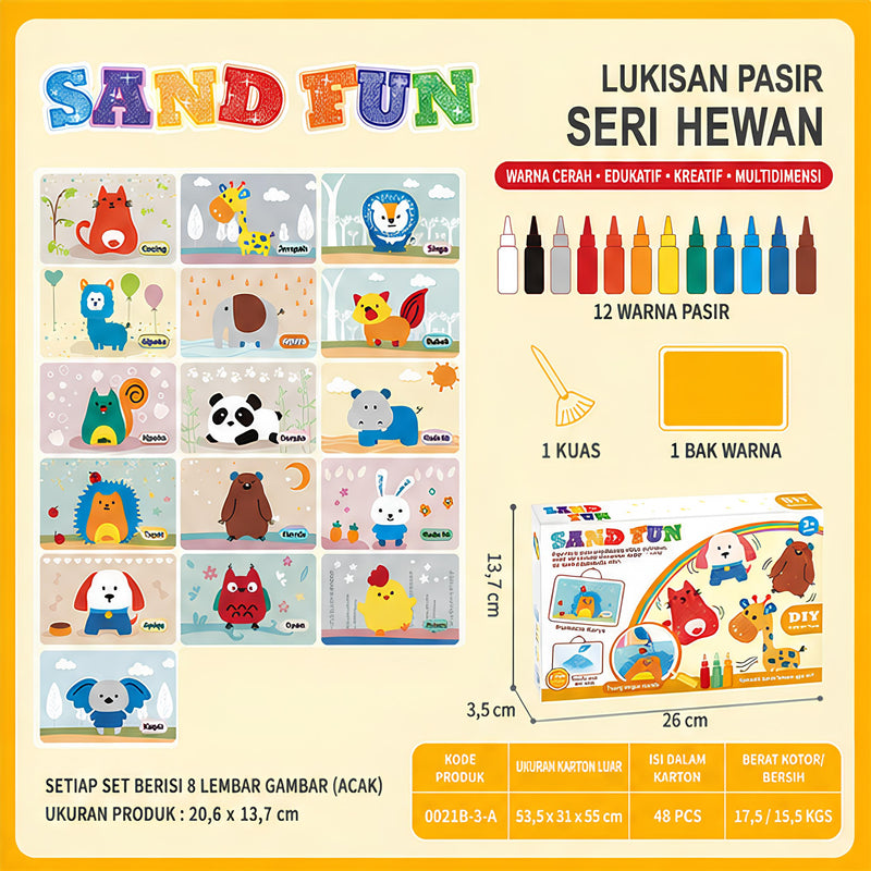 DIY Sand Painting Sticker Kit – Kreasi Gambar Pasir Warna untuk Anak