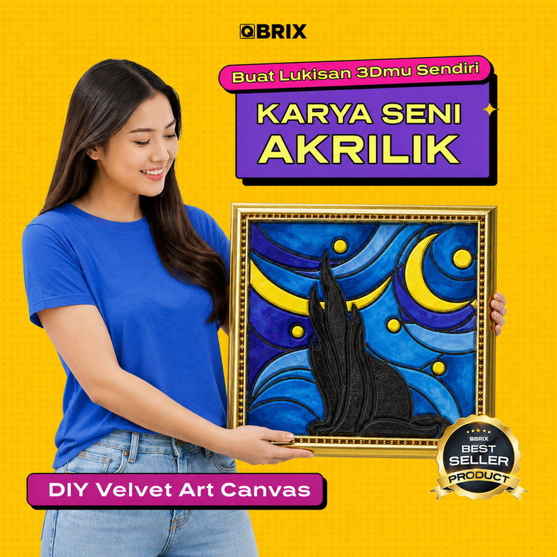 DIY Velvet Art Canvas – Lukis kanvas 3D dengan Cat Akrilik