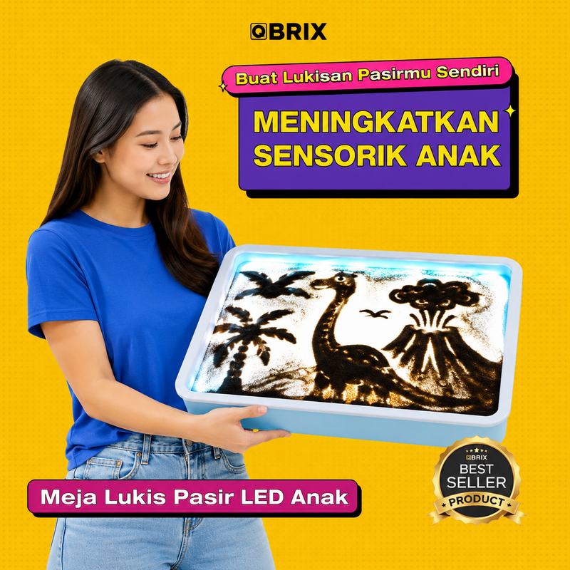 Meja Lukis Pasir LED Anak – Sensory Sand Art Drawing Table