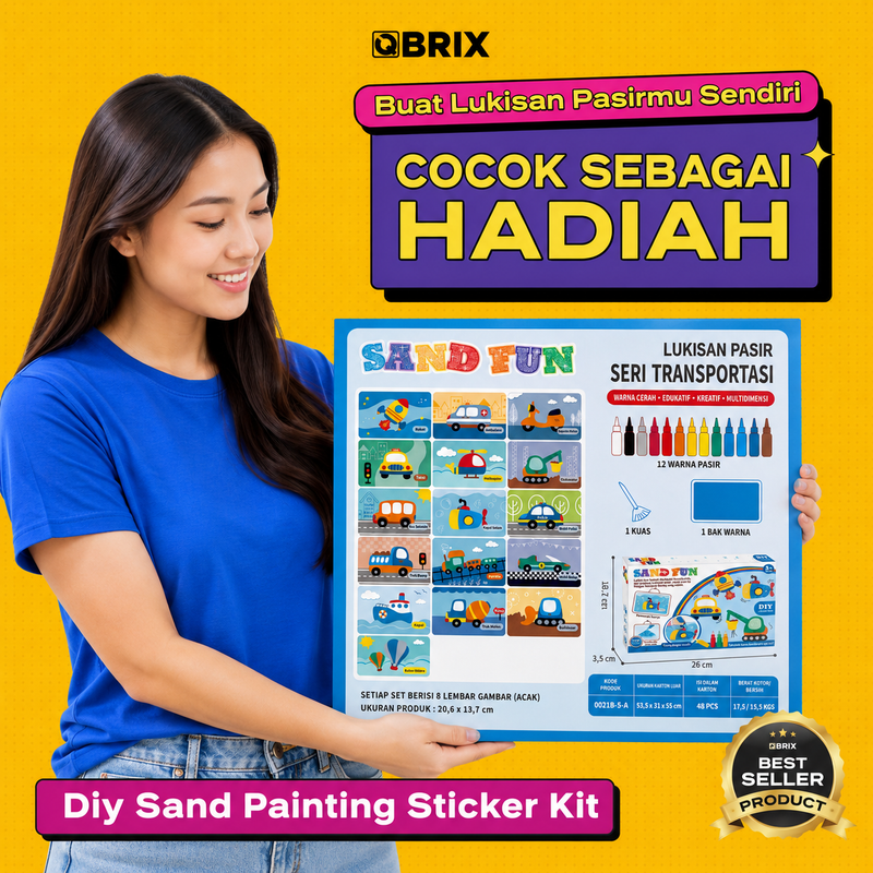 DIY Sand Painting Sticker Kit – Kreasi Gambar Pasir Warna untuk Anak