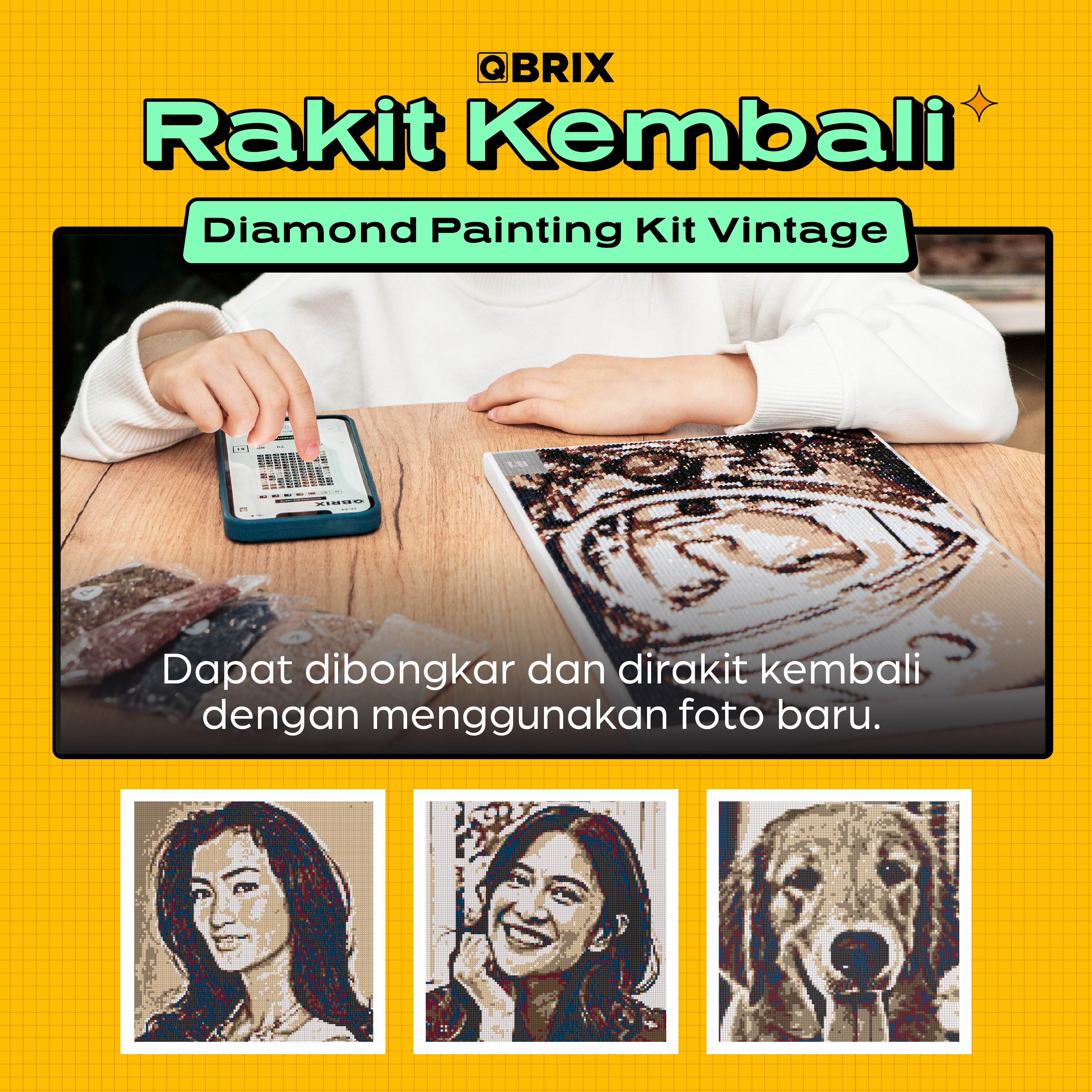 Qbrix Diamond Vintage A3