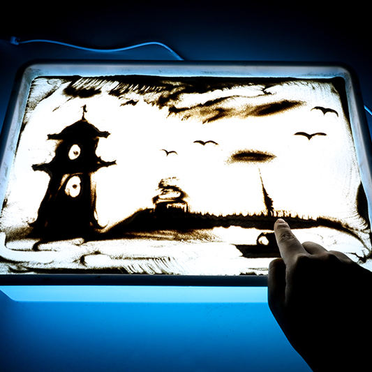 Meja Lukis Pasir LED Anak – Sensory Sand Art Drawing Table