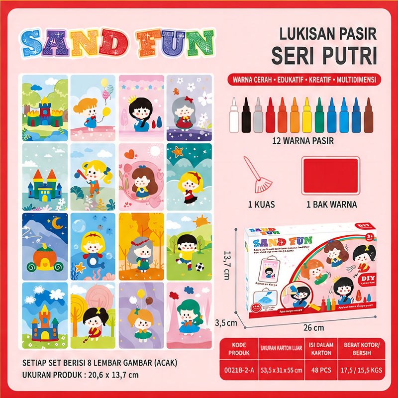 DIY Sand Painting Sticker Kit – Kreasi Gambar Pasir Warna untuk Anak