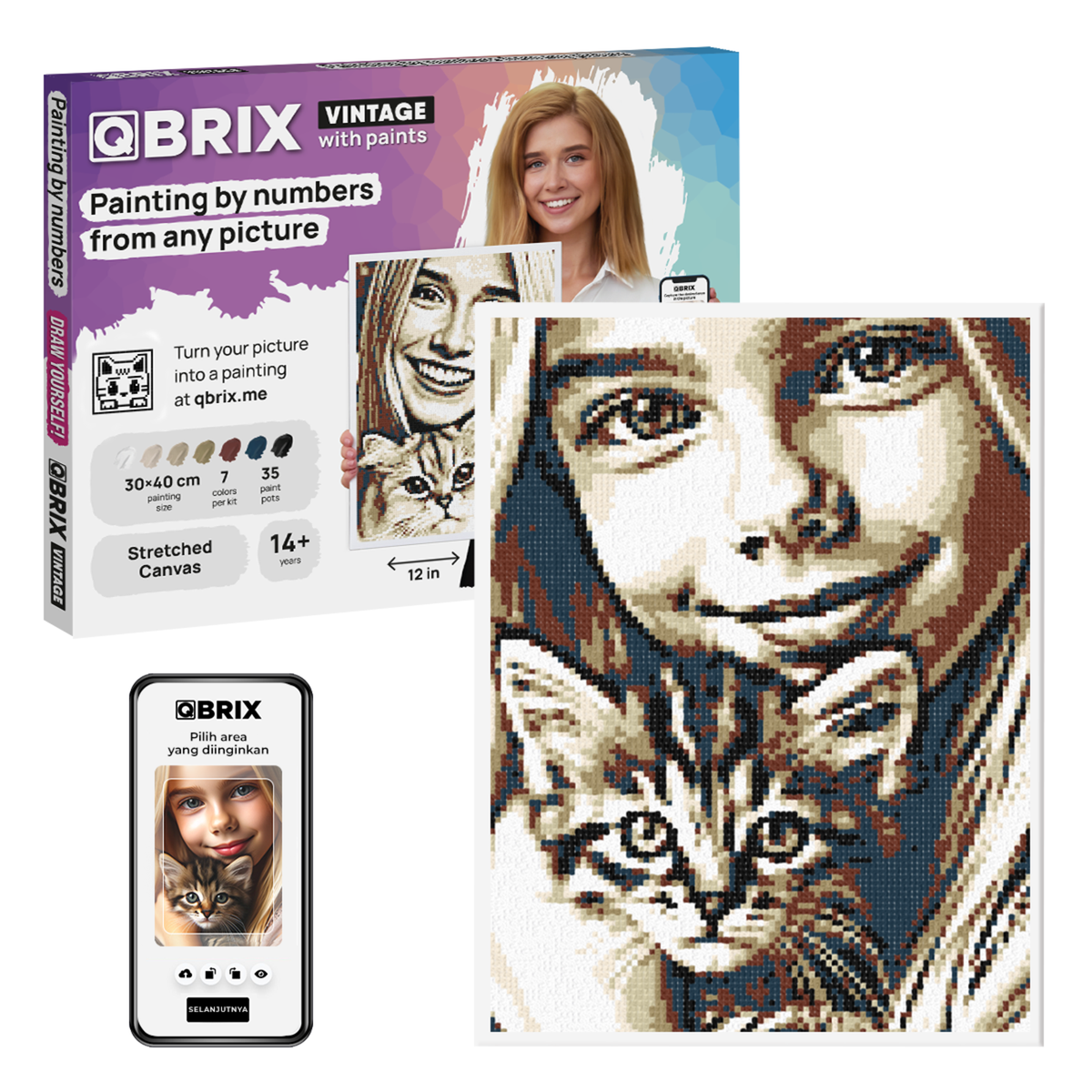 QBRIX Paint by Numbers - Vintage