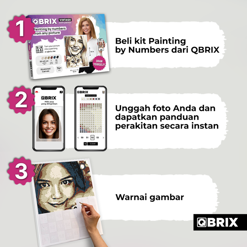 QBRIX Paint by Numbers - Vintage