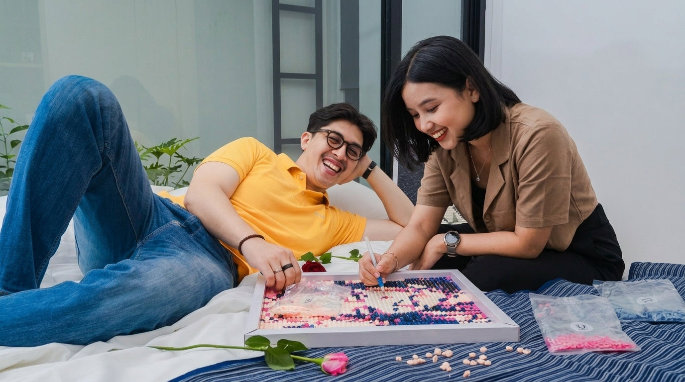 Diamond Mosaic Qbrix — pasangan dengan karya