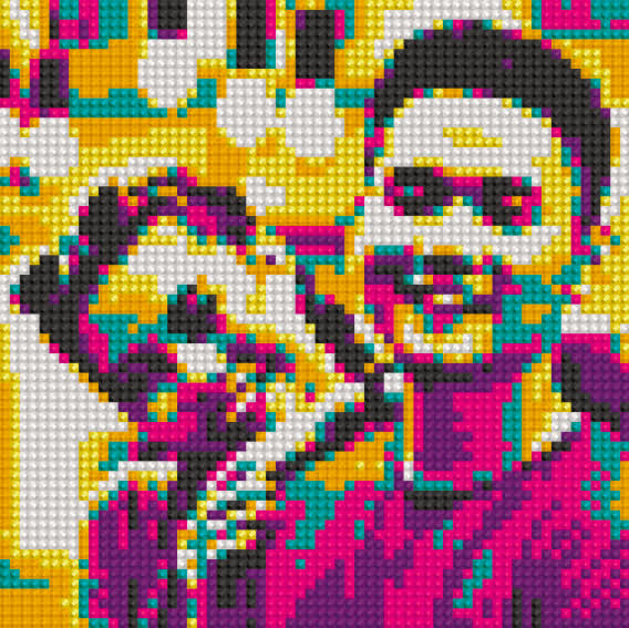 Diamond Mosaic Pop-Art — kristal berkilau dari dekat